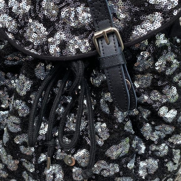 Victoria's Secret PINK Bling Black Leopard Backpack with Sequins *RARE* - Picture 12 of 16
